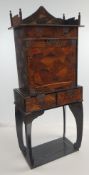 JAPANESE MEIJI PERIOD MARQUETRY ESCRITOIRE raised over bow corner supports and having two middle