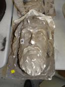 VICTORIAN PLASTER MAQUETTE OF A HEAD OF AN APOSTLE on a rectangular base, 40 x 30cms Provenance: