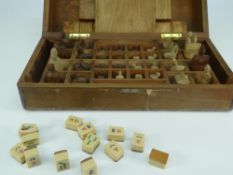 MAHJONG / CHESS including a folding-box chess set, mah-jong set (distressed)