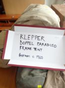GERMAN CIRCA 1960s CANVAS TENT & ACCESSORIES by Klepper Doppel 'Paradiso'