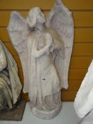 VICTORIAN PLASTER MAQUETTE OF A STANDING PRAYING ANGEL, on a circular base, 76cms high Provenance:
