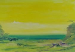 RICHARD O'CONNELL oil on paper - 'The Green Sea', signed and dated 2012, 24 x 34cms