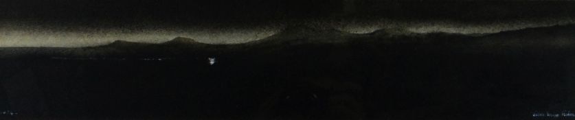 JOHN KNAPP-FISHER watercolour - entitled verso 'Night Headland, Strumble Head, Pembrokeshire',