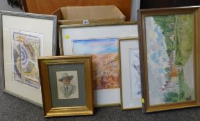 FRAMED PICTURES including Victorian Australian School, Anna Kirk-Smith, H L Aplin, Elsie Burrell and