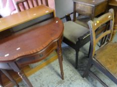 PARCEL OF FURNITURE to include light oak sliding glass door bookcase by Remploy, piano stools ETC