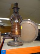 NOVELTY VINTAGE COPPER FIRE COMPANION SET in the form of Mary Jones the Welsh Bible Girl and a