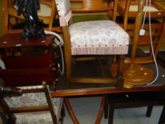 PARCEL OF MIXED FURNITURE including dining table and chairs, carved oriental lamp, standard lamp