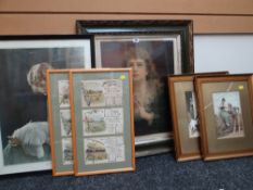 PARCEL OF PRINTS including 'The Maiden's Prayer', 'The Gift', a pair of Italian School prints ETC