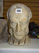 VICTORIAN PLASTER MAQUETTE OF A CLERIC HEAD & SHOULDER, 30cms high Provenance:PLEASE SEE FULL