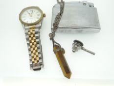 BAG OF SMALL COLLECTABLES including Ronson Cadet lighter, ladies Tissot Saphire PR100 wristwatch