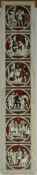 SET OF SIX EARTHENWARE TILES DESIGNED BY HENRY STACY MARKS (possibly Minton) depicting Shakespeare