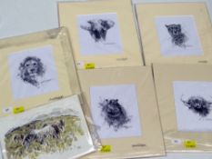 DAVID SHEPHERD / SIR KYFFIN WILLIAMS RA - a series of five David Shepherd prints from animal