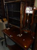 PARCEL OF FURNITURE including antique mahogany side table, bamboo effect open bookcase, pedestal