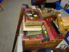 VINTAGE 'LAWN TENNIS MEASURE' TAPE MEASURE, together with a vintage surveyors spirit level gauge,