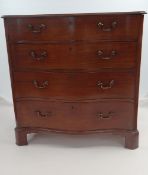 FINE GEORGE III QUALITY MAHOGANY SERPENTINE CHEST with fitted dressing drawer or secretaire having