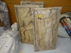 EIGHT VICTORIAN PLASTER MAQUETTES OF OLD TESTAMENT & NEW TESTAMENT CHARACTERS some titled