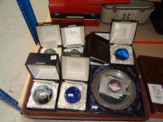 PARCEL OF CASED CAITHNESS GLASS PAPERWEIGHTS ETC