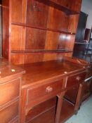 VICTORIAN STYLE BELIEVED HOMEMADE DRESSER having two drawers over a cavity base and with open