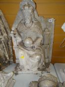 VICTORIAN PLASTER MAQUETTE OF A SAINT SEATED UPON A THRONE WITH ORB, 75cms high Provenance:PLEASE