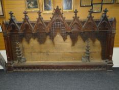 VICTORIAN GOTHIC OAK CARVED REREDOS from a church in Newport (salvaged by the vendor approximately