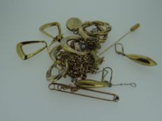 PARCEL OF MIXED MAINLY 9CT YELLOW GOLD JEWELLERY including nice 9ct yellow gold goat hat-pin,