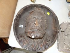 LATE VICTORIAN PLASTER MAQUETTE ROUNDEL of the Victorian architect of Llandaff Cathedral John