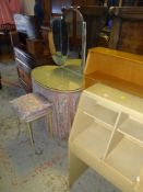 FOUR ITEMS OF MID-CENTURY BEDROOM FURNITURE including early G-plan double wardrobe, dressing