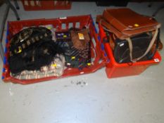 PARCEL OF VINTAGE NECK TIES, HANDBAGS ETC