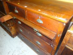 VINTAGE MAHOGANY CHEST with three long and two short drawers and a brushing slide