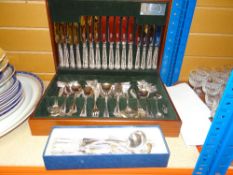 MODERN CANTEEN OF BUTLER AT HARRODS SILVER-PLATE CUTLERY and additions in a United Cutlery's of