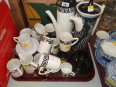 PORTMEIRION 'MAGIC CITY' COFFEE POT & MATCHING CREAMER, together with Portmeirion Totem and