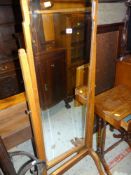 VINTAGE SHAPED AND BEVELLED CHEVAL MIRROR