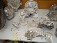 PARCEL OF VICTORIAN & POSSIBLY LATER PLASTER MAQUETTES, architectural sections including large