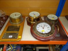 COLLECTION OF FOUR MARITIME CLOCKS / GAUGES