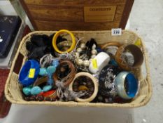 BOX OF COSTUME JEWELLERY including bangles ETC