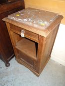 VINTAGE MARBLE-TOP BEDSIDE CABINET