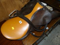 LEATHER HORSE RIDING SADDLE WITH STIRRUPS