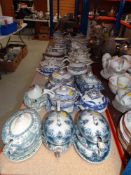 APPROXIMATELY TWENTY-FOUR VINTAGE STAFFORDSHIRE POTTERY TUREENS