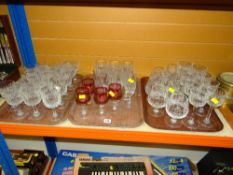 QUANTITY OF GOOD QUALITY CUT-GLASS DRINKING GLASSES including Thomas Webb