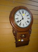 VINTAGE CIRCULAR DROP DIAL WALL CLOCK (distressed)