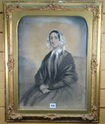 DANIEL MACNEE (1806-1882) pastel portrait - a lady, possibly Louise Balfour, signed and dated