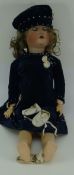SIMON & HALBIG BISQUE HEAD ANTIQUE DOLL with composition body and limbs, opening and closing eyes,