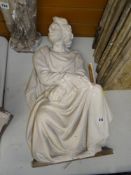 VICTORIAN PLASTER MAQUETTE OF A SEATED ANCIENT GREEK SCHOLAR, 66cms high Provenance:PLEASE SEE