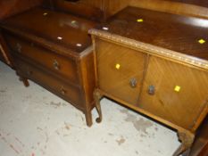 REPRODUCTION ROSE CARVED DOUBLE WARDROBE together with polished cabinets and dressing table