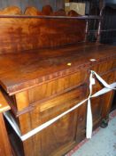 19TH CENTURY RAIL BACK SIDEBOARD, 107cms wide