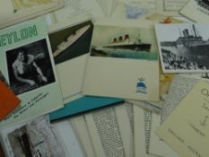 COLLECTION OF MID C20TH ORIENT LINE AND WHITE STAR LINE EPHEMERA to include Orient Line signed