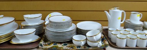 THOMAS OF GERMANY WHITE & GILT EDGE DECORATED DINNER & TEAWARE including covered tureens,
