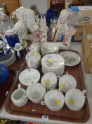 TWO STAFFORDSHIRE FLATBACK FIGURES OF KILTED SOLDIERS together with a collection of Japanese