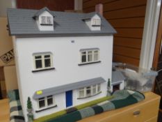 GOOD HOME-MADE DOLL'S HOUSE together with a parcel of doll's house furniture