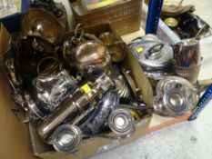 GOOD PARCEL OF EPNS including galleried tray, entree dishes, candelabra ETC